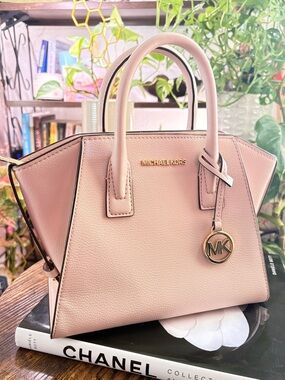 Michael Kors Blush Pink Leather Satchel with MK Charm